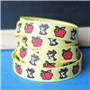 Order  Back to School Ribbons - 10mm Apple & Worm/Yellow